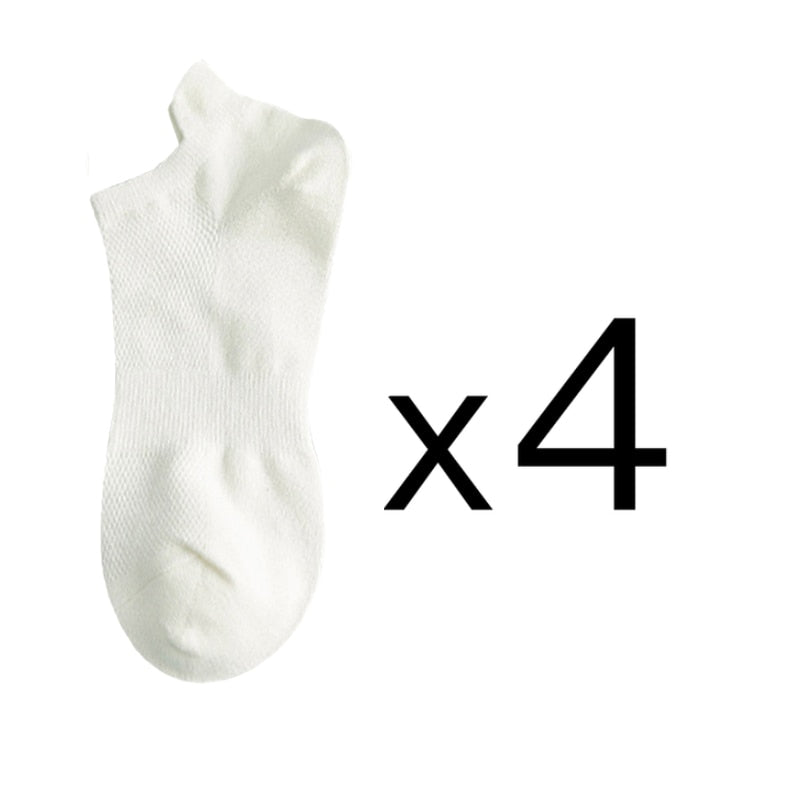4 par/set nuevos calcetines de algodón para mujer moda Casual transpirable Primavera Verano tubo blanco calcetines neutros tamaño EU 36-42