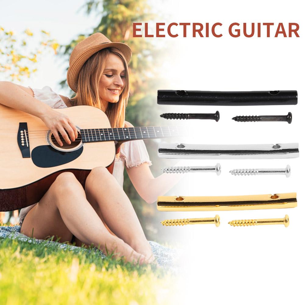 Juego de 3 uds. De retenedor de cuerdas de guitarra eléctrica de hierro de 45mm, barra de tensión con tornillos de montaje, guía de árbol de guitarra para piezas de guitarras eléctricas