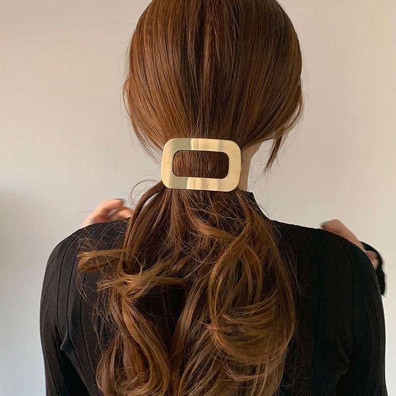 Accesorios para el cabello de gran moda Etrendy, nueva declaración, horquilla geométrica de Metal ahuecada para el cabello, joyería