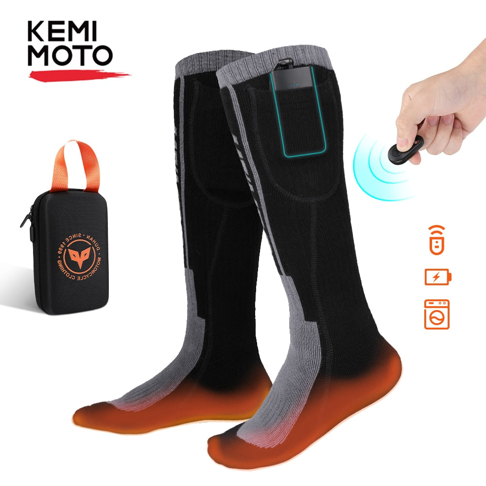 Heated Socks Remote Control Electric Heating Socks Rechargeable Battery Winter Thermal Socks Men Women Outdoor For Motorcycle