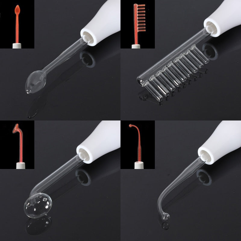 Portable High Frequency Glass Tube Facial Wand Red Ray Electrode Spot Acne Remover Skin Care Face Hair Spa Home Salon Beauty Spa