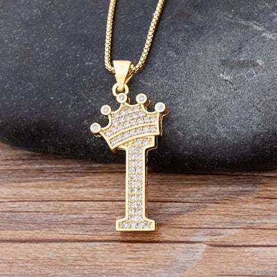 Nidin, nuevo collar de cadena con colgante de alfabeto AZ de circonita de cobre de lujo, estilo Hip-Hop, joyería de nombre inicial para mujer y hombre