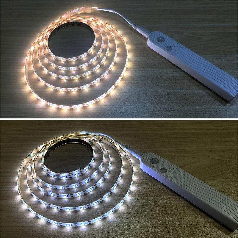 Luz LED inteligente para escalera debajo de la cama, Detector de luz con Sensor PIR, Control inteligente, lámpara de pared, armario, cocina, 3M, 2M, 1M