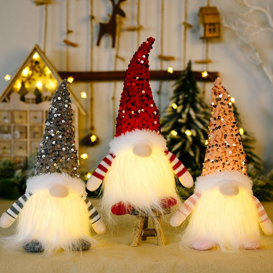 Lámpara de Gnomo luminosa para Navidad, Mini árbol de muñecas, colgante de felpa, decoración para fiesta en casa, adornos colgantes, Navidad, Año Nuevo
