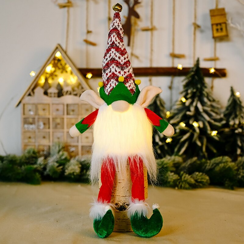 Lámpara de Gnomo luminosa para Navidad, Mini árbol de muñecas, colgante de felpa, decoración para fiesta en casa, adornos colgantes, Navidad, Año Nuevo