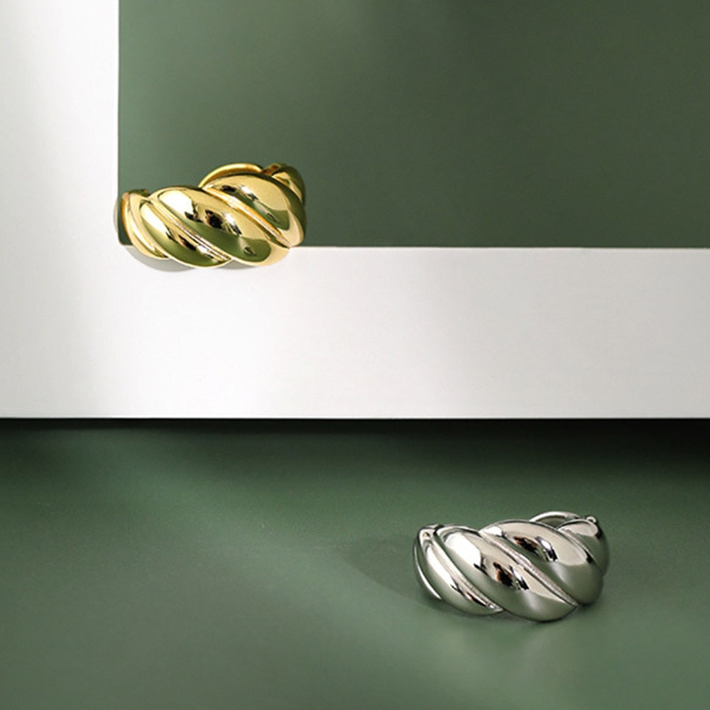 ANDYWEN 2020 Plata de Ley 925 gran tornillo gran giro anillos redimensionables 2020 oro fino grueso abierto anillos de brazalete joyería