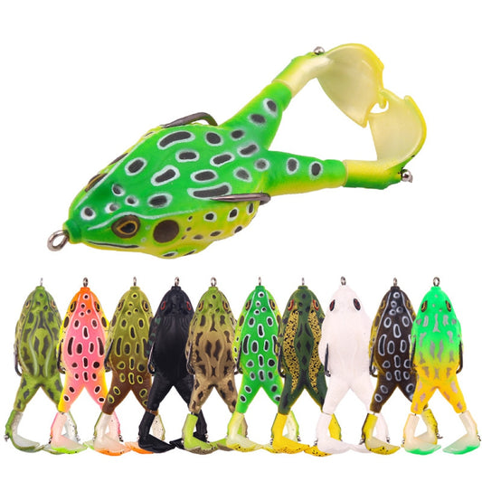 Señuelo de pesca tipo rana, hélice de rana, aletas para el pie, cebo Artificial, 9Cm/13,7G, señuelo suave biónico flotante, Wobblers de pesca de carpa