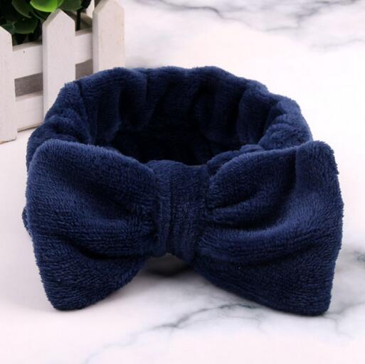 Flannel Cosmetic Headbands Soft Bowknot Elastic Hair Band Hairlace for Washing Face Shower Spa Makeup Tools