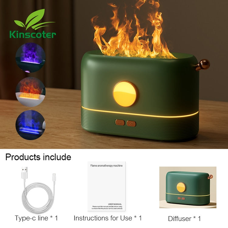 Kinscoter-difusor de Aroma, humidificador de aire ultrasónico, máquina de niebla, nebulizador, lámpara Led de llama de aceite esencial, Difusor