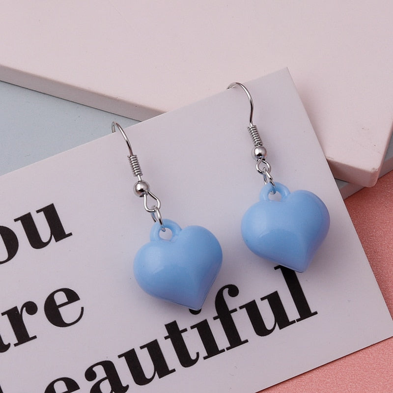 Cute Plant Mushroom Earrings for Women, Cartoon Enamel 8 Color Dangles Earrings Girl Children Ear Hook DIY Party Jewelry Gifts