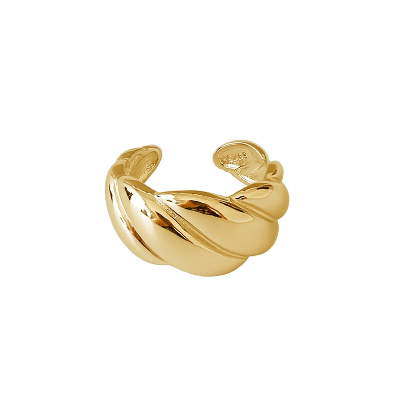 ANDYWEN 2020 Plata de Ley 925 gran tornillo gran giro anillos redimensionables 2020 oro fino grueso abierto anillos de brazalete joyería