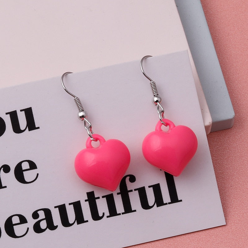 Cute Plant Mushroom Earrings for Women, Cartoon Enamel 8 Color Dangles Earrings Girl Children Ear Hook DIY Party Jewelry Gifts