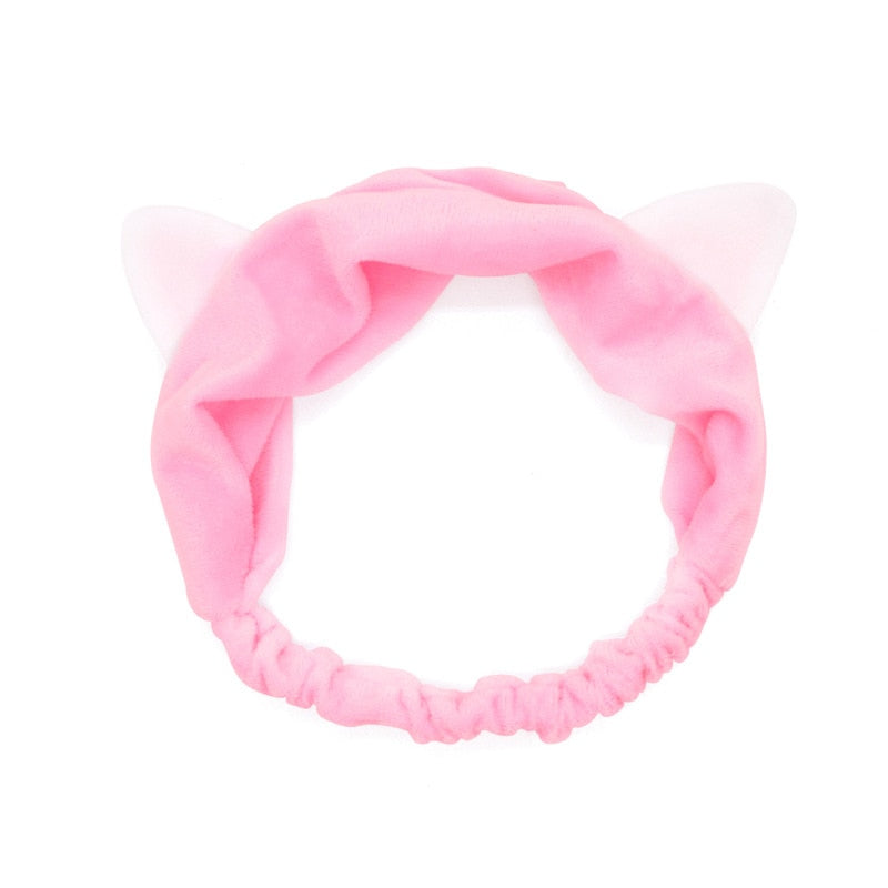 Flannel Cosmetic Headbands Soft Bowknot Elastic Hair Band Hairlace for Washing Face Shower Spa Makeup Tools