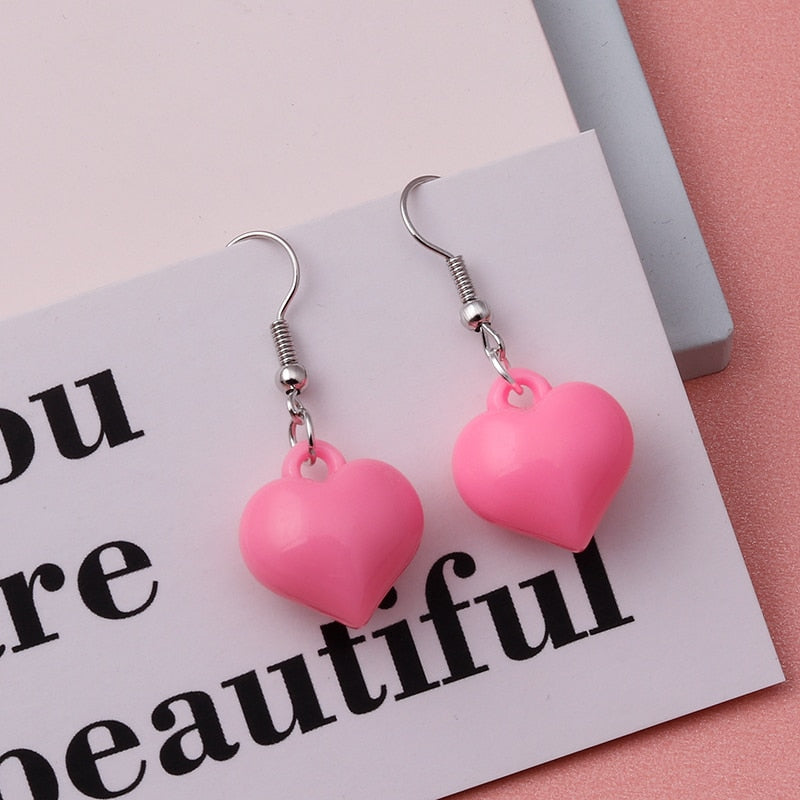 Cute Plant Mushroom Earrings for Women, Cartoon Enamel 8 Color Dangles Earrings Girl Children Ear Hook DIY Party Jewelry Gifts