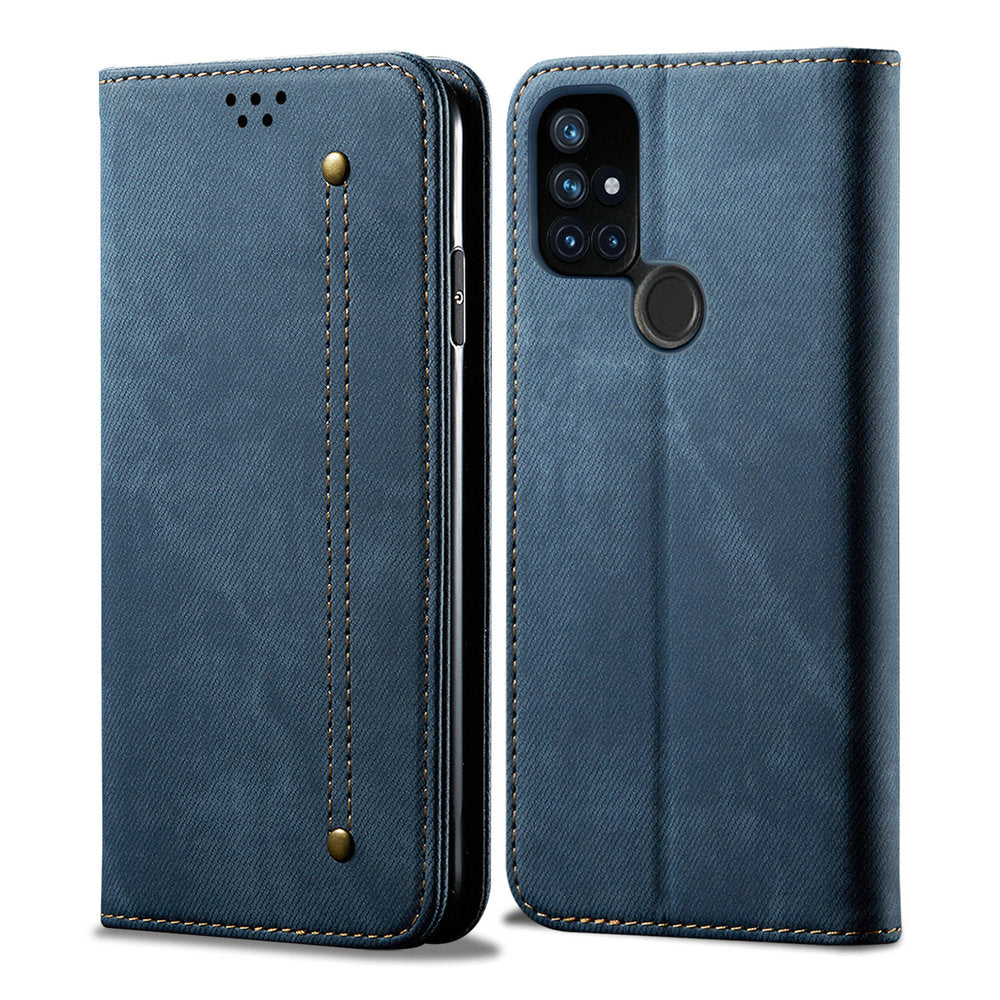 For Oneplus ACE Nord 2T N10 CE 2 Lite 5G Flip Case Luxury Denim Leather Protect One Plus 10R Case N 10 Pro N100 20 Wallet Funda
