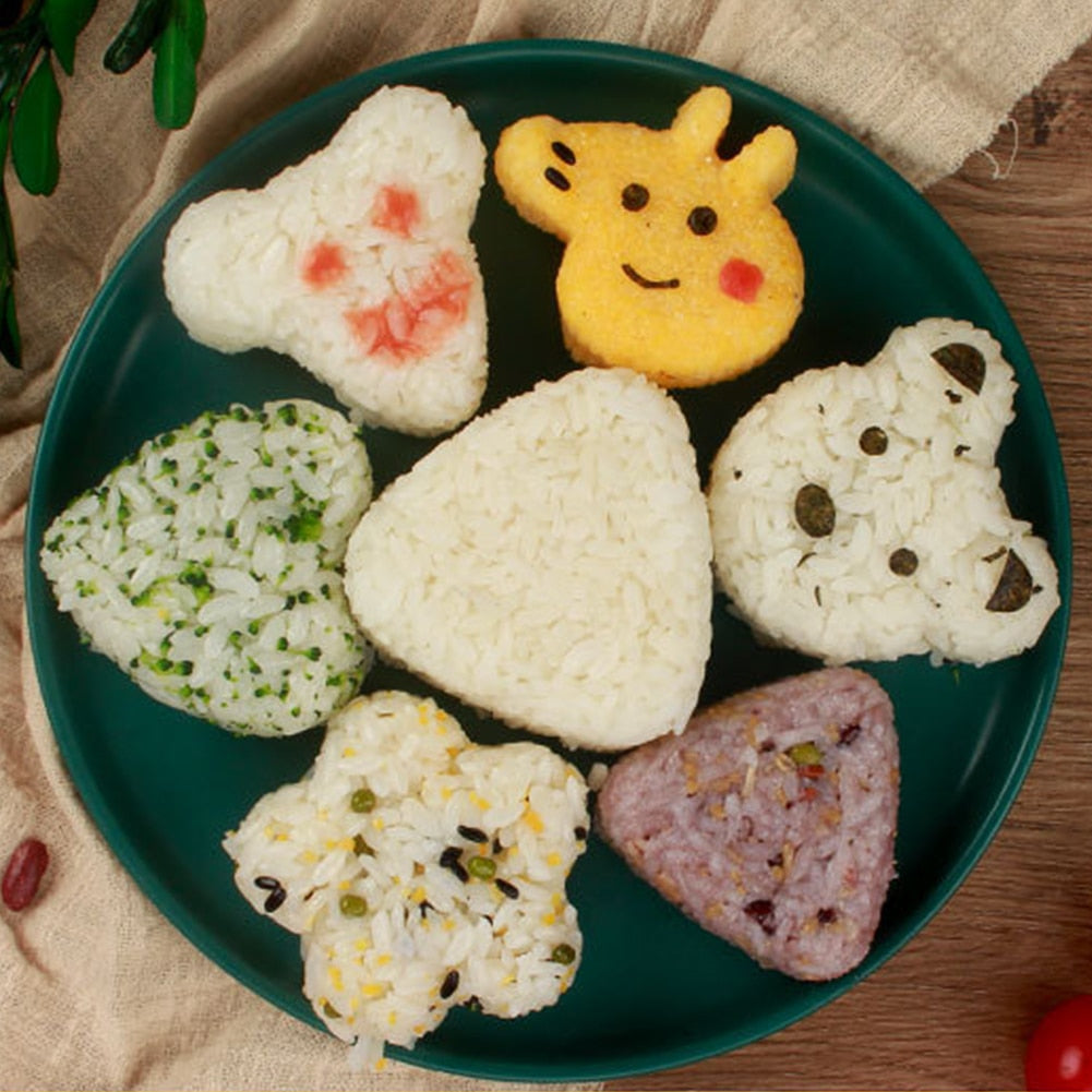Utensilios de cocina, juego de Onigiri para rollos de Sushi, molde para Sushi, Onigiri, bola de arroz, prensa Bento, molde, herramientas DIY, accesorios de cocina