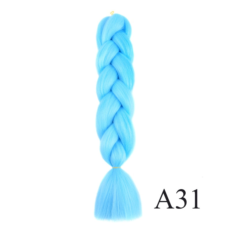 GAKA Women Jumbo Braids Pink Blonde Green Two Tone Color Long Ombre Glowing Twist Synthetic Braiding Hair Extension