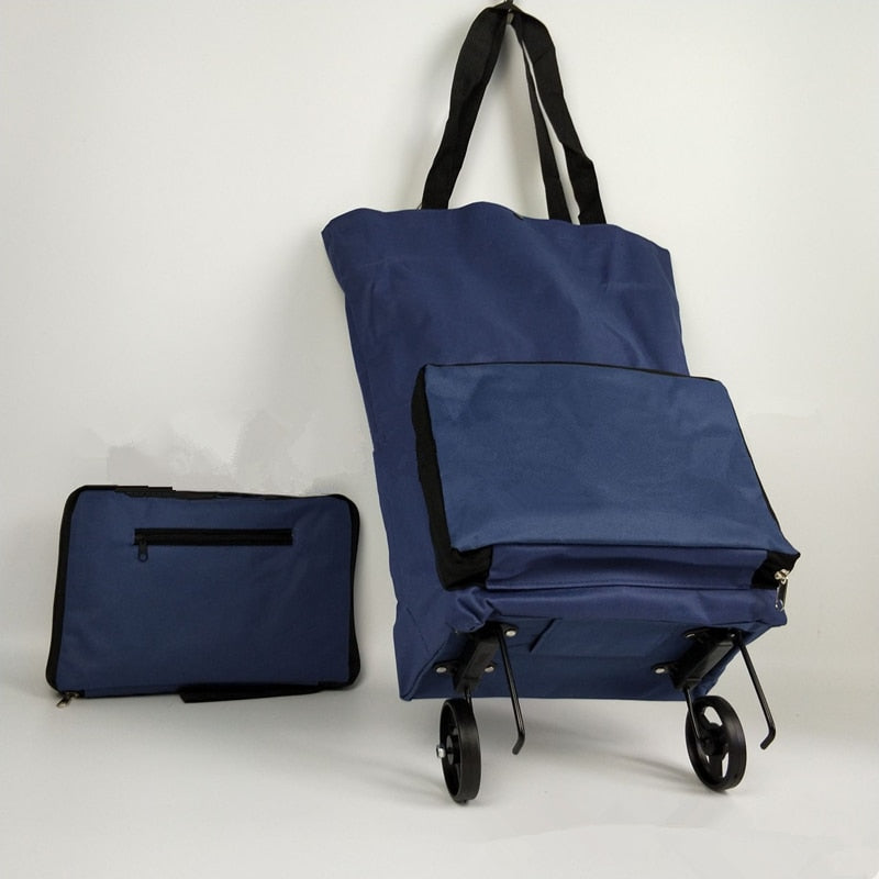 Bolsa de almacenamiento plegable de alta capacidad para compras, organizador de alimentos, bolsa con ruedas, bolsas de compras portátiles, comprar bolsas para verduras