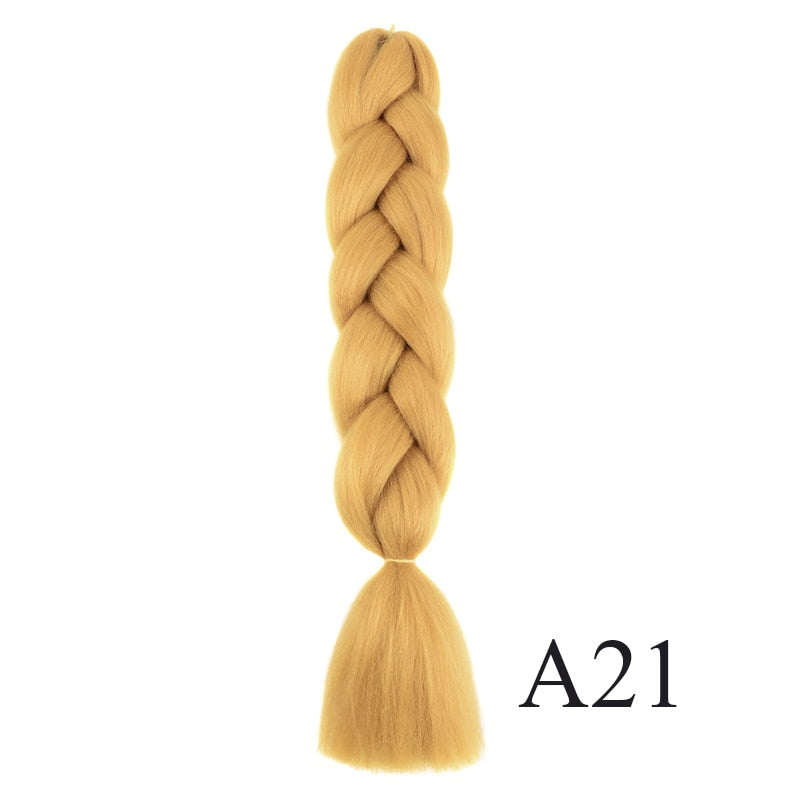 GAKA Women Jumbo Braids Pink Blonde Green Two Tone Color Long Ombre Glowing Twist Synthetic Braiding Hair Extension