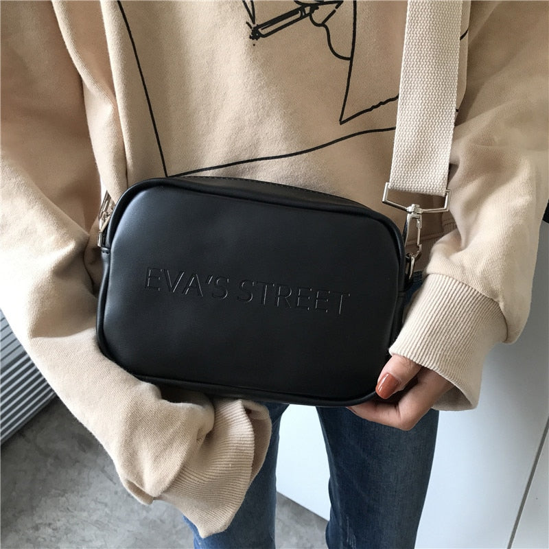 Bolsos de hombro para mujer de marca Aliwood, bolsos de mensajero con letras en relieve de cuero de diseñador con solapa Simple, bolsos cruzados para mujer