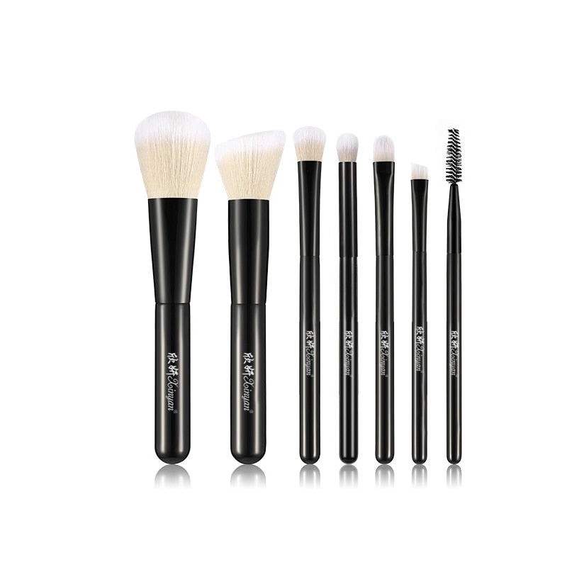 XINYAN-Juego de brochas de maquillaje para principiantes, colorete, sombra de ojos, corrector labial, cosméticos, maquillaje con estuche brillante, base en polvo, herramientas de belleza