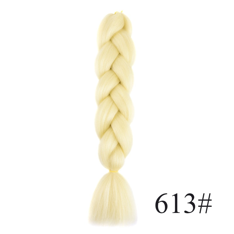 GAKA Women Jumbo Braids Pink Blonde Green Two Tone Color Long Ombre Glowing Twist Synthetic Braiding Hair Extension