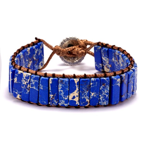 Pulsera de cuentas de piedra Natural para mujer, cadena de cuerda tejida ajustable multicapa Vintage de 3 hebras, regalo de joyería Bohemia a la moda