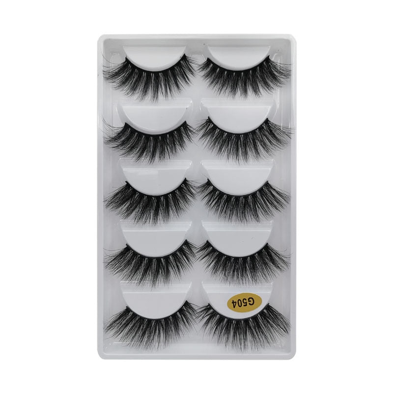 5/10 Pair 3D Mink Eyelashes Fluffy Dramatic Eyelashes Makeup Wispy Mink Lashes Natural Long False Eyelashes Thick Fake Lashes