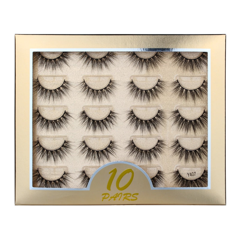 5/10 Pair 3D Mink Eyelashes Fluffy Dramatic Eyelashes Makeup Wispy Mink Lashes Natural Long False Eyelashes Thick Fake Lashes