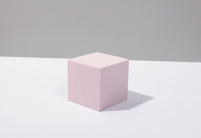 Recién llegado, cubo de fotografía INS, accesorios para fotos, cubo geométrico de espuma, accesorios de disparo para fondos de fotografía, color rosa claro y morado