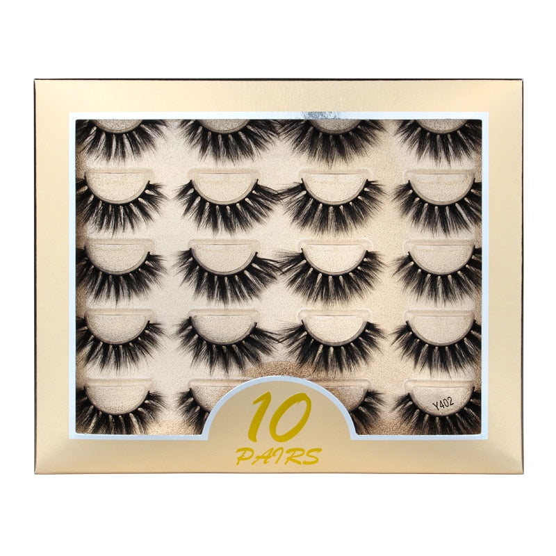 5/10 Pair 3D Mink Eyelashes Fluffy Dramatic Eyelashes Makeup Wispy Mink Lashes Natural Long False Eyelashes Thick Fake Lashes