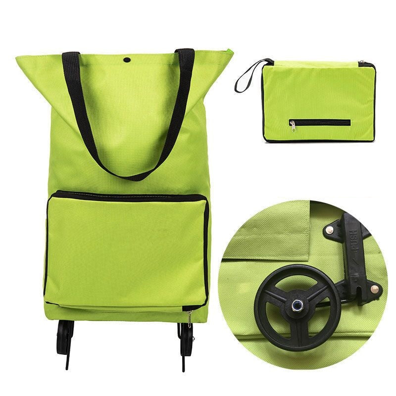 Bolsa de almacenamiento plegable de alta capacidad para compras, organizador de alimentos, bolsa con ruedas, bolsas de compras portátiles, comprar bolsas para verduras