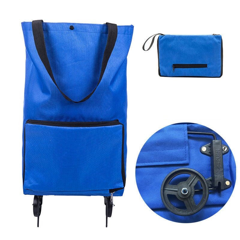 Bolsa de almacenamiento plegable de alta capacidad para compras, organizador de alimentos, bolsa con ruedas, bolsas de compras portátiles, comprar bolsas para verduras