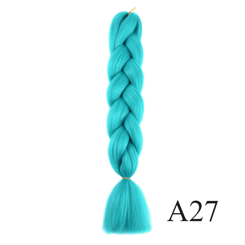 GAKA Women Jumbo Braids Pink Blonde Green Two Tone Color Long Ombre Glowing Twist Synthetic Braiding Hair Extension