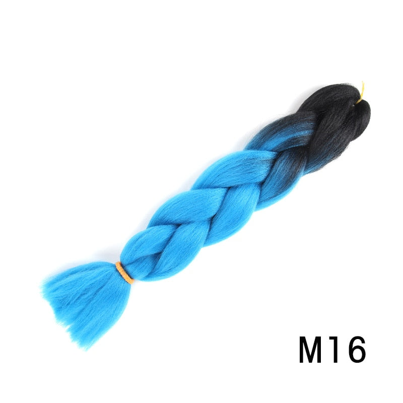 GAKA Women Jumbo Braids Pink Blonde Green Two Tone Color Long Ombre Glowing Twist Synthetic Braiding Hair Extension