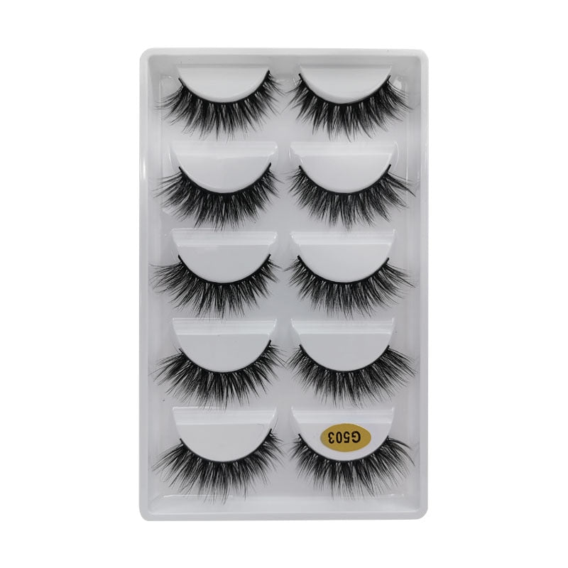 5/10 Pair 3D Mink Eyelashes Fluffy Dramatic Eyelashes Makeup Wispy Mink Lashes Natural Long False Eyelashes Thick Fake Lashes