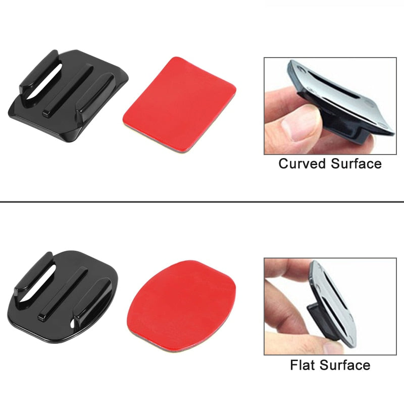 Soportes adhesivos curvos planos soporte adhesivo para GoPro Hero 8 11 negro 7 Xiaomi Yi 4K Mijia SJCAM Cámara de Acción Go Pro Accesorios