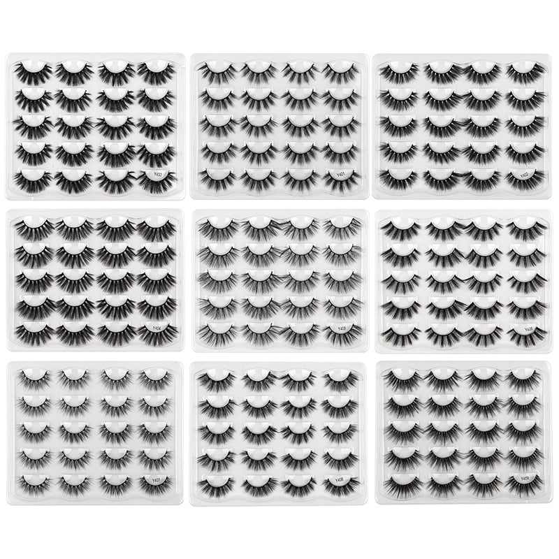 5/10 Pair 3D Mink Eyelashes Fluffy Dramatic Eyelashes Makeup Wispy Mink Lashes Natural Long False Eyelashes Thick Fake Lashes