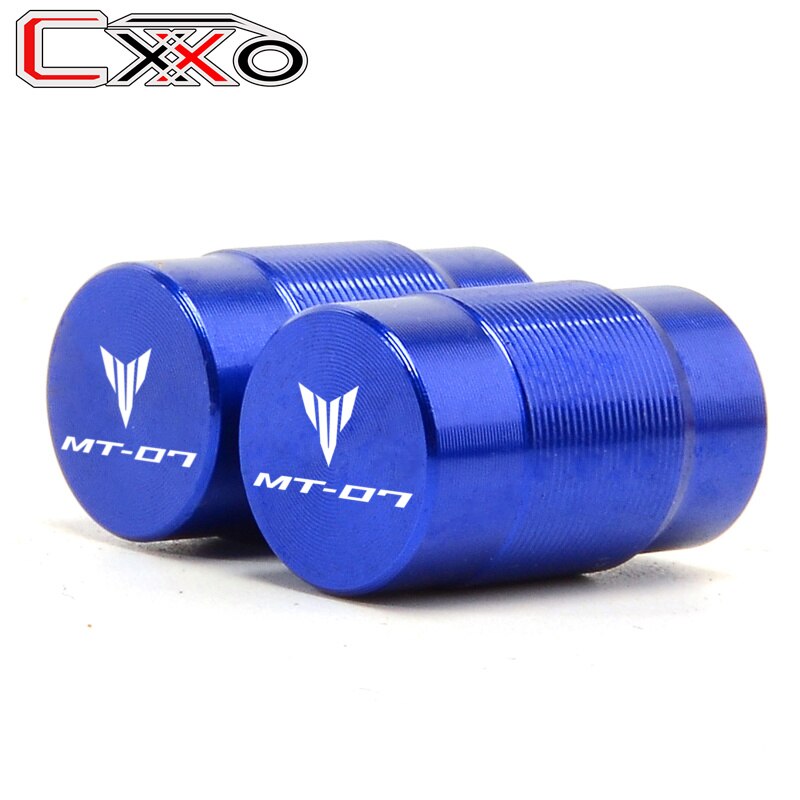 Logotipo de MT 07 para YAMAHA MT07 FZ07 mt-07 2019 2020 2021, palancas de embrague de freno cortas para motocicleta y tapones de aire para válvula de neumático de coche