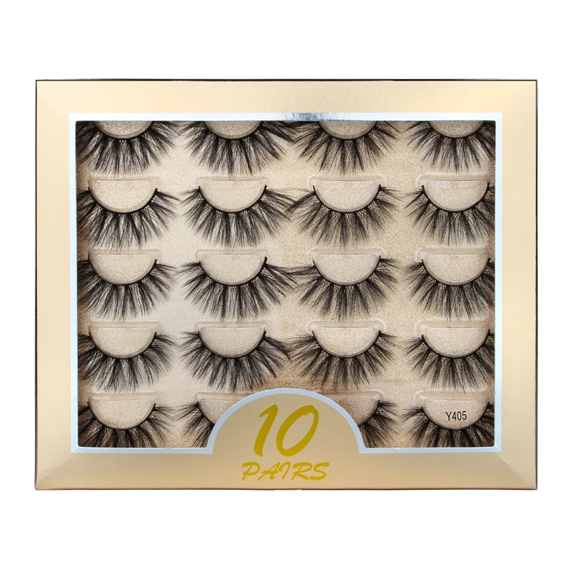 5/10 Pair 3D Mink Eyelashes Fluffy Dramatic Eyelashes Makeup Wispy Mink Lashes Natural Long False Eyelashes Thick Fake Lashes