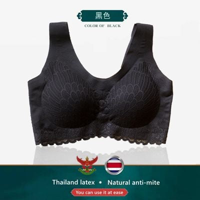 Ropa interior de látex tailandesa, sujetador para mujer, pecho pequeño, anillo de acero sin costuras, chaleco deportivo sin costuras, espalda de encaje