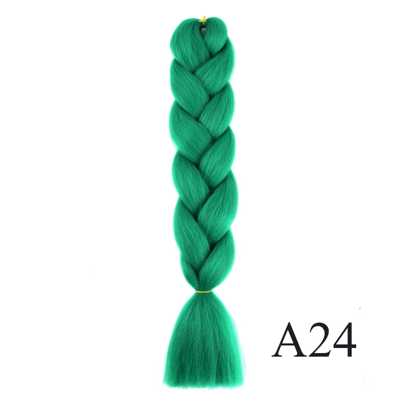 GAKA Women Jumbo Braids Pink Blonde Green Two Tone Color Long Ombre Glowing Twist Synthetic Braiding Hair Extension