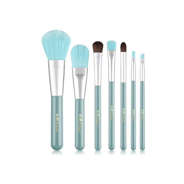XINYAN-Juego de brochas de maquillaje para principiantes, colorete, sombra de ojos, corrector labial, cosméticos, maquillaje con estuche brillante, base en polvo, herramientas de belleza