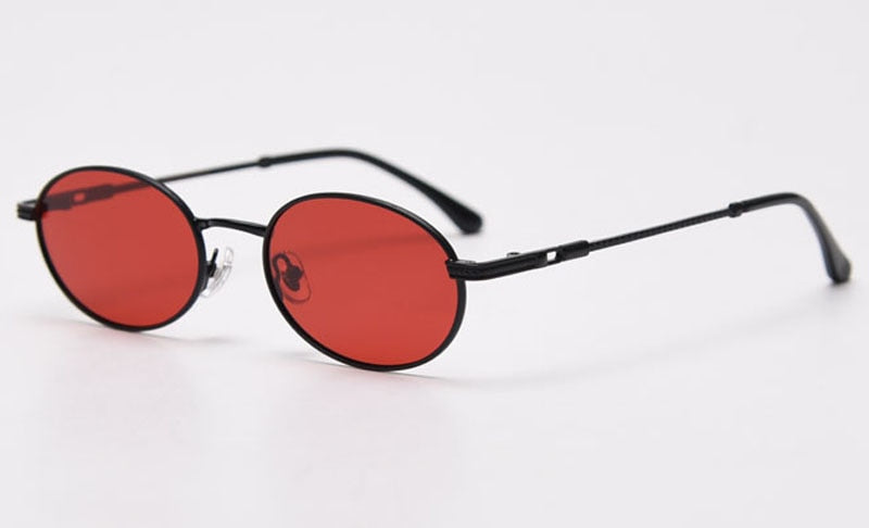 Peekaboo-gafas ovaladas retro para hombre y mujer, lentes de sol pequeñas doradas de alta calidad, uv400, metal, amarillo, rojo, superventas, 2021