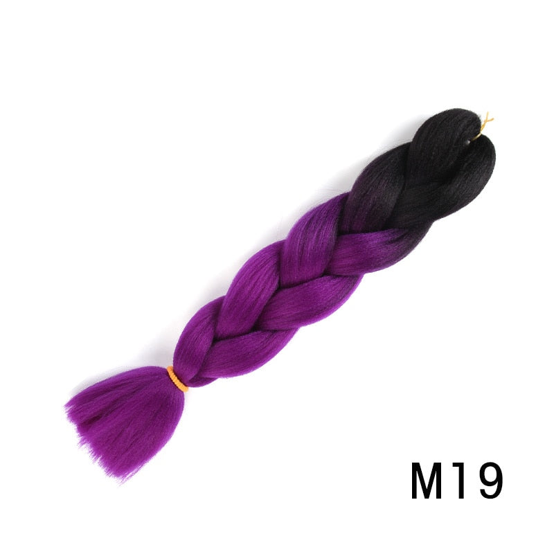 GAKA Women Jumbo Braids Pink Blonde Green Two Tone Color Long Ombre Glowing Twist Synthetic Braiding Hair Extension
