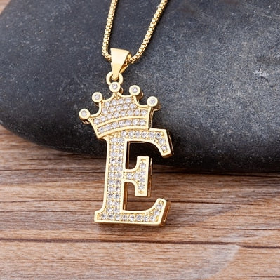 Nidin, nuevo collar de cadena con colgante de alfabeto AZ de circonita de cobre de lujo, estilo Hip-Hop, joyería de nombre inicial para mujer y hombre