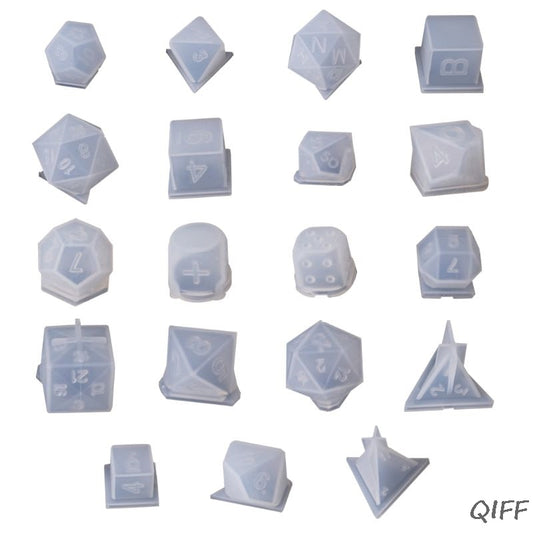 DIY cristal epoxi molde dados filete forma multi-spec juego digital molde de silicona