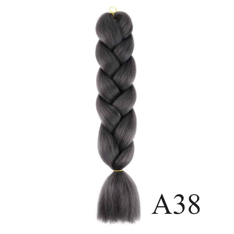 GAKA Women Jumbo Braids Pink Blonde Green Two Tone Color Long Ombre Glowing Twist Synthetic Braiding Hair Extension