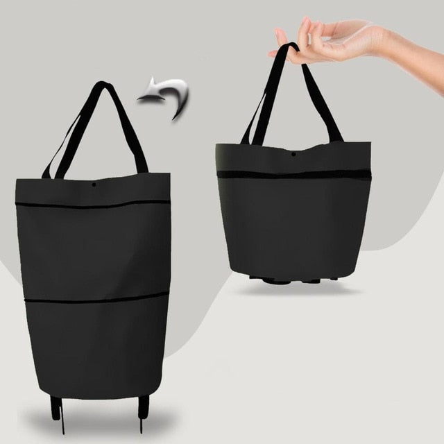 Bolsa de almacenamiento plegable de alta capacidad para compras, organizador de alimentos, bolsa con ruedas, bolsas de compras portátiles, comprar bolsas para verduras