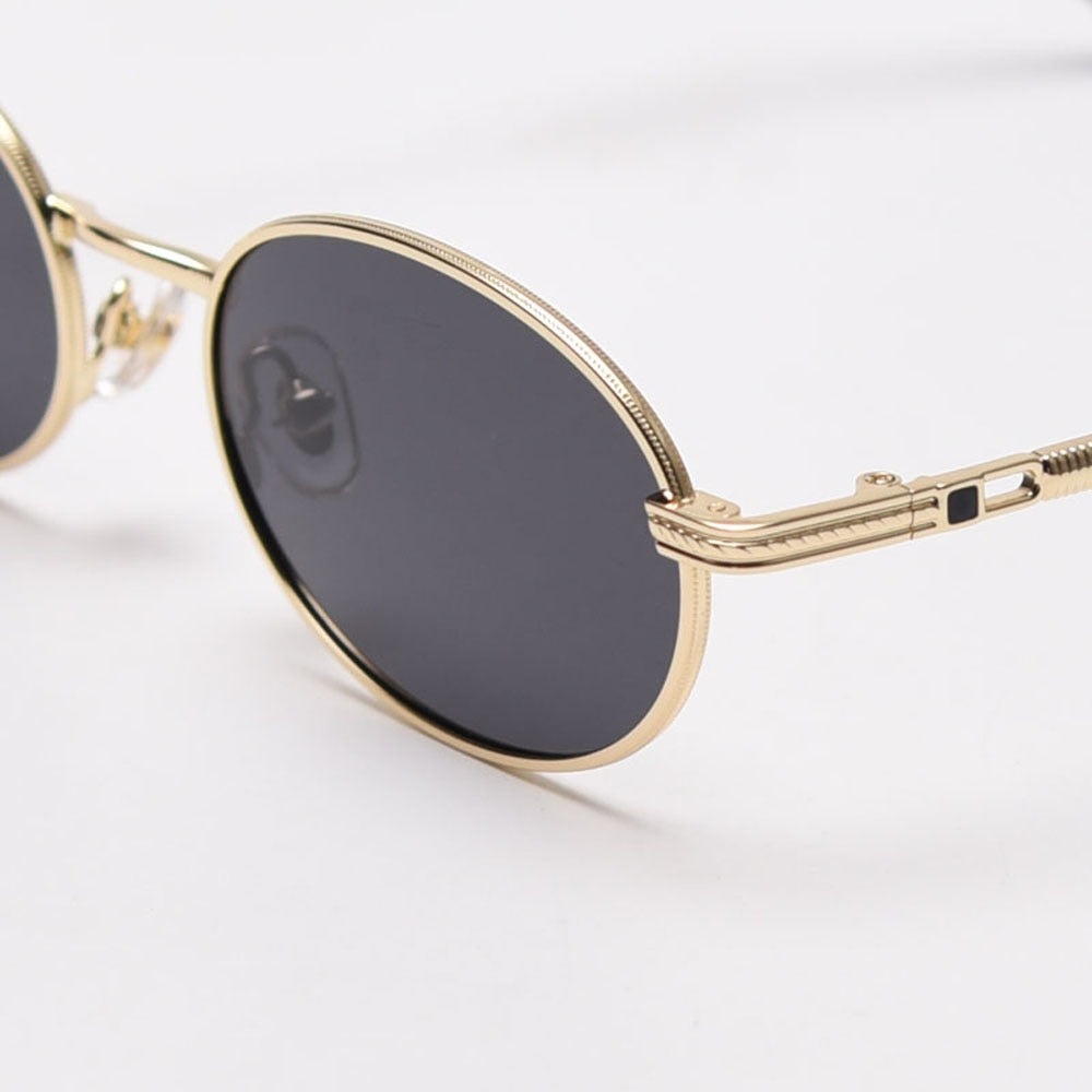 Peekaboo-gafas ovaladas retro para hombre y mujer, lentes de sol pequeñas doradas de alta calidad, uv400, metal, amarillo, rojo, superventas, 2021